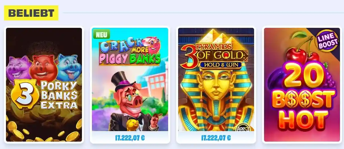 OnlySpins App Beliebte Slots - Porky Banks Pyramids of Gold 20 Boost Hot
